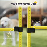 PawHut 4 Piece Dog Agility Hurdles with Height-Adjustable Poles, Fillable Bases & Carry Bag – Jump Training Equipment