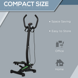 HOMCOM Stepper Machine with Resistance Bands – Heavy-Duty Steel Frame Home Fitness Workout Equipment