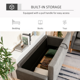 HOMCOM 3-Seater Button-Tufted Fabric Sofa with Hidden Storage and Rubberwood Legs – Compact Couch