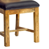 Metropolis Industrial Dining Chairs, Set of 2 – Metal and Wood Design, Sturdy Everyday Seating