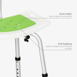 HOMCOM Adjustable Shower Stool with Back and Anti-Slip Feet – Aluminium Bath Seat for Elderly and Disabled
