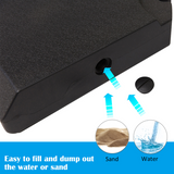 Outsunny HD Polyethylene Parasol Base – Four-Piece Sand or Water Fillable Cross Base, Black