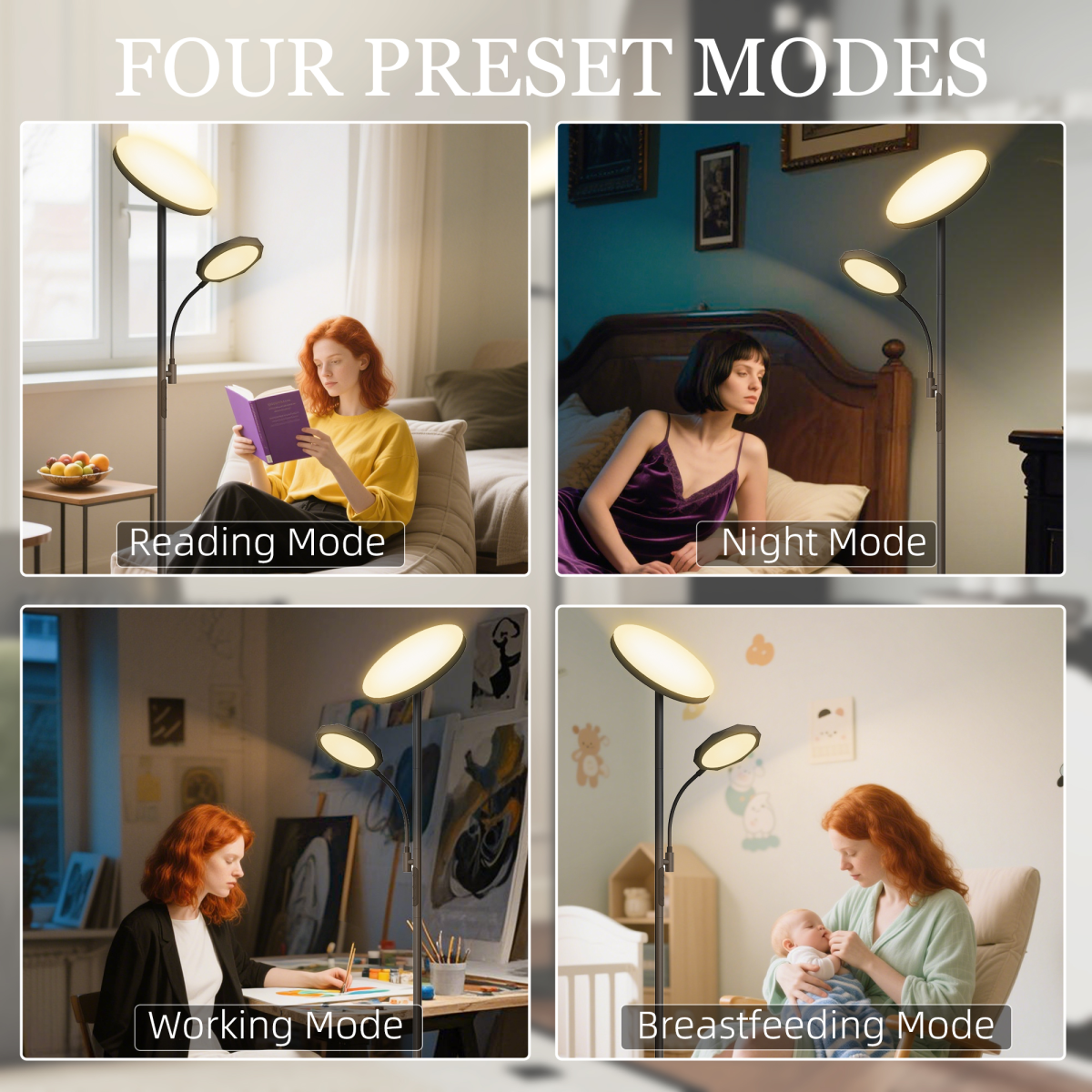 Dimmable LED Floor Lamp with Remote & Touch Control