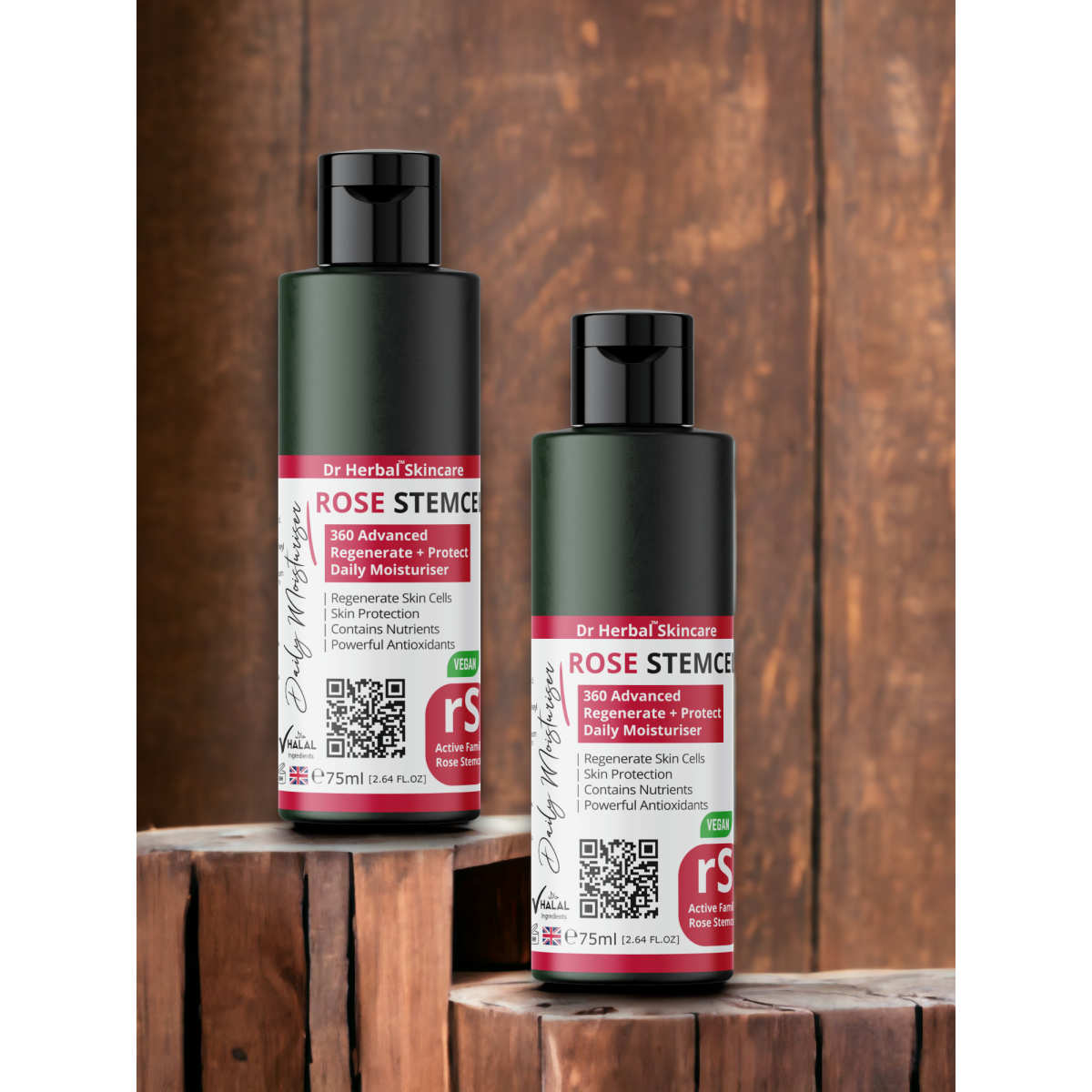 Dr Herbal Daily Moisturiser 75ml with Rose Stemcell, Aloe Vera & Vitamin E – Hydrating, Soothing Face Cream