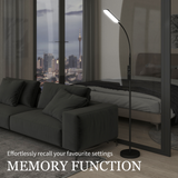 HOMCOM LED Floor Lamp for Living Room with Magnetic Remote Control, Black