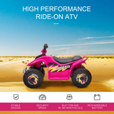 HOMCOM 6V Kids Electric Ride-On Car with Big Wheels – Forward & Reverse Toddler Toy Car for 18-36 Months, Pink