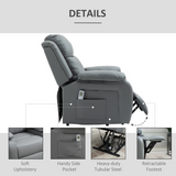 HOMCOM Electric Power Lift Recliner Chair with Vibration Massage & Side Pocket – Grey