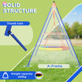 Outsunny Kids Swing Nest Seat with A-Frame Metal Structure – Outdoor Garden Swing for Two, Multicoloured