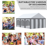 Outsunny 6x4m Party Tent Marquee Gazebo with Removable Sides, 6 Windows & 2 Zipped Doors – Garden Shelter