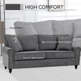 Loveseat with two throw pillows
