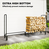 Outsunny Metal Firewood Rack with PE Cover, 0.6m³ Capacity – Outdoor Log Store, Dark Green