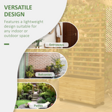 Outsunny Wooden Trellis Planter Box Raised Bed with 4 Wheels & Inner Fabric Bag – Indoor/Outdoor, Natural