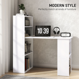 HOMCOM Computer Desk with 6 Shelves and Cubbies – Space-Saving Home Office Workstation, White
