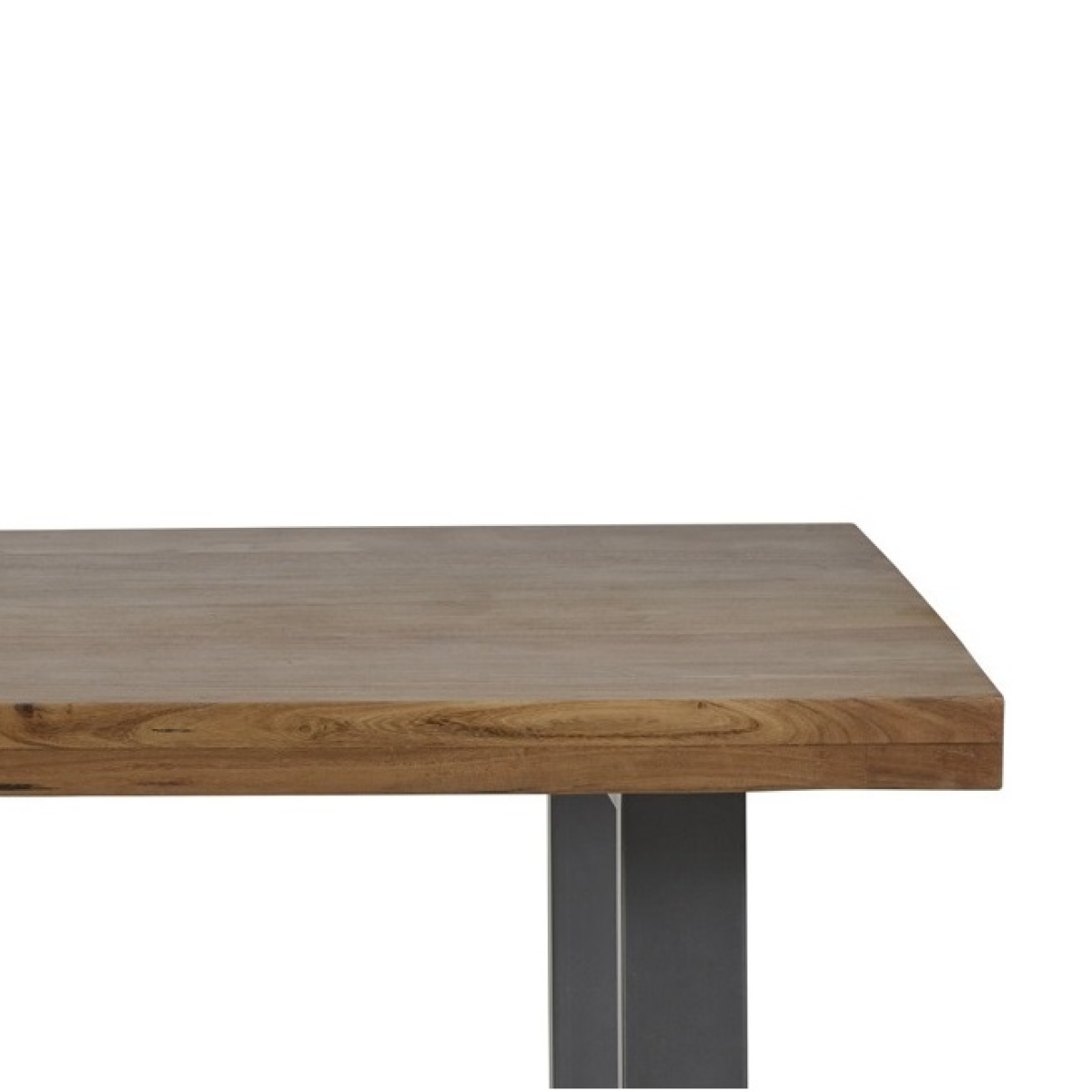 Modern Solid Wood & Metal Dining Table – Industrial-Inspired Kitchen & Dining Room Furniture