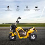 HOMCOM 6V Kids Electric Motorcycle Ride-On with Headlights & Horn – Battery Toy for 18-36 Months, Yellow