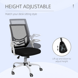 Vinsetto Mesh Swivel Office Chair with Lumbar Support and Flip-Up Armrests – Home Task Chair, Black