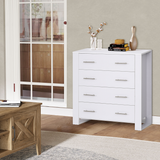 Chest of 4 Drawers with Metal Handles – White Bedroom & Hallway Storage Unit