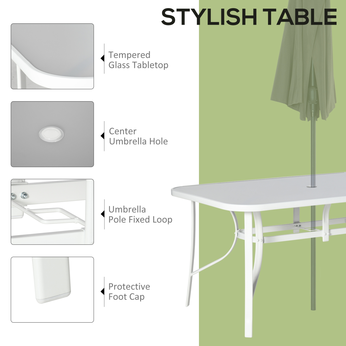 Outsunny 7-Piece 6-Seater Garden Dining Set with Mesh Armchairs & Tempered Glass Table – Grey