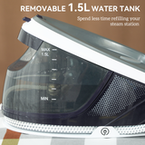 2600W Steam Generator Iron with 1.5L Water Tank & Ceramic Soleplate – Anti-Calc Steam Station, Blue