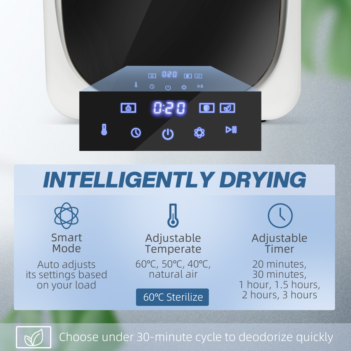 HOMCOM 4kg 800W Compact Vented Tumble Dryer with Deodorise Cycle & Smart Mode – Small Space Laundry Dryer