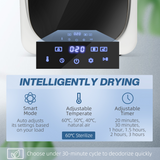 HOMCOM 4kg 800W Compact Vented Tumble Dryer with Deodorise Cycle & Smart Mode – Small Space Laundry Dryer