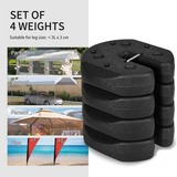 Outsunny Set of 4 Gazebo Weights with Reinforced Pins and Carry Belt, 12kg Total – Canopy Anchors, Black