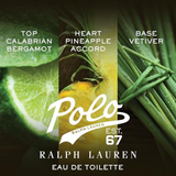 Ralph Lauren Polo 67 Eau de Toilette Spray 40ml – Fresh & Citrus, Aromatic Fragrance for Men