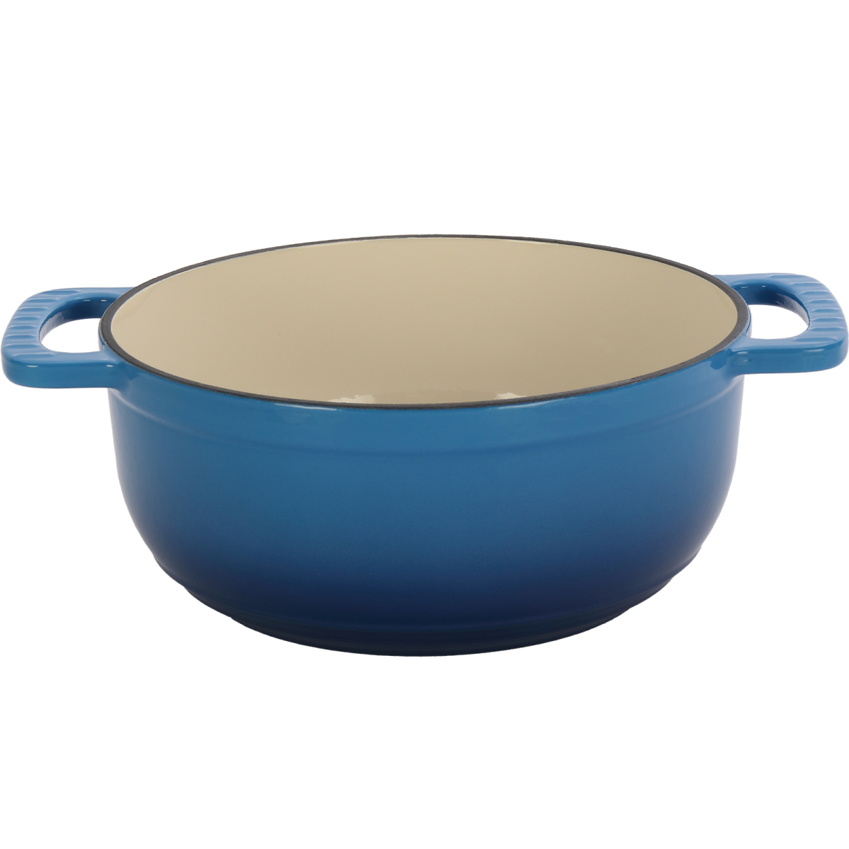 Cast Iron 6QT Enamel Cooking Pot with Lid and Two Silicone Gloves – Casserole Dutch Oven, Gradient Blue