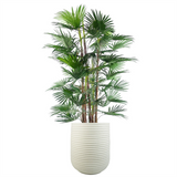 46cm x 40cm Mikos Extra Large Ridged Composite Planter – Stone Colour