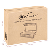 VINSANI Metal Under Sink Storage Organiser with Non-Slip Suction Feet – Cupboard Space Saver