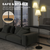 HOMCOM 3-Light Floor Lamp, 165 cm Tall Standing Lamp with Foot Switch