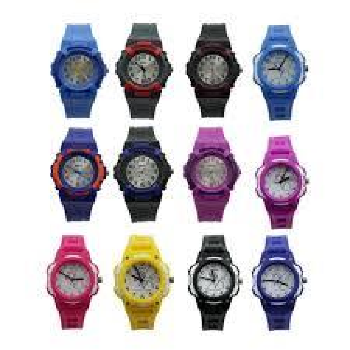 POLIT Kids Analogue Watch Pack of 12 in Tin – Assorted Styles and Colours, Wholesale Bulk Set CW-0032