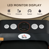 HOMCOM Foldable Walking Treadmill with LED Display & Bluetooth – Compact Home Aerobic Exercise Machine