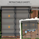 Outsunny 3x3m Aluminium Pergola with Retractable Roof – Rust-Resistant Garden Sun Shelter, Dark Grey