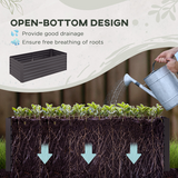 Outsunny Galvanised Steel Raised Garden Bed with Reinforced Rods – 180 x 90 cm Planter, Dark Grey