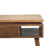 Artisan Furniture Solid Wood Coffee Table with 1 Drawer, Granary Royale Top & Nordic Legs – Classic Grey