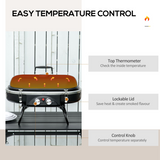 Outsunny 2 Burner Table-Top Gas BBQ Grill with Piezo Ignition & Thermometer – Portable Patio Grill