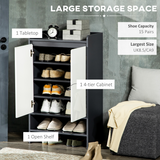 Modern Gloss & Matte Hallway Shoe Cupboard with Adjustable Shelves – Slim Enclosed Shoe Storage