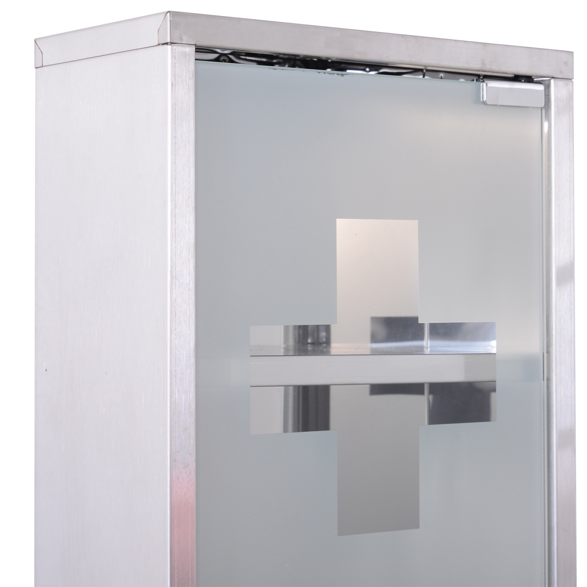 Wall-Mounted Stainless Steel Medicine Cabinet with 2 Shelves and Lockable Glass Door – Bathroom Storage
