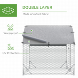 PawHut Galvanised Steel Chicken Run with Canopy Cover and Lockable Door – 2.8 x 1.9 x 2 m Hen House