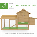 Small Wooden Chicken Coop with Nesting Box, Outdoor Run, Ramp & Slide-Out Tray – Hen House, 150.5 x 54 x 87cm