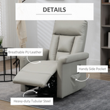 HOMCOM Power Lift Recliner Chair with Side Pocket and Handset Control – Easy-Clean Grey PU Leather