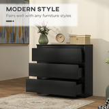 HOMCOM 3-Drawer Chest of Drawers with Tabletop & Anti-Tip Fitting – Bedroom Storage Unit, Black