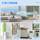 HOMCOM 765W Portable Air Conditioner with Remote, Cooling & Ventilating Modes – Wheeled Cooler, White