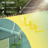 Outsunny Reinforced Walk-In Polytunnel Greenhouse with Steel Frame, PE Cover & Mesh Windows – 2.5 x 2m