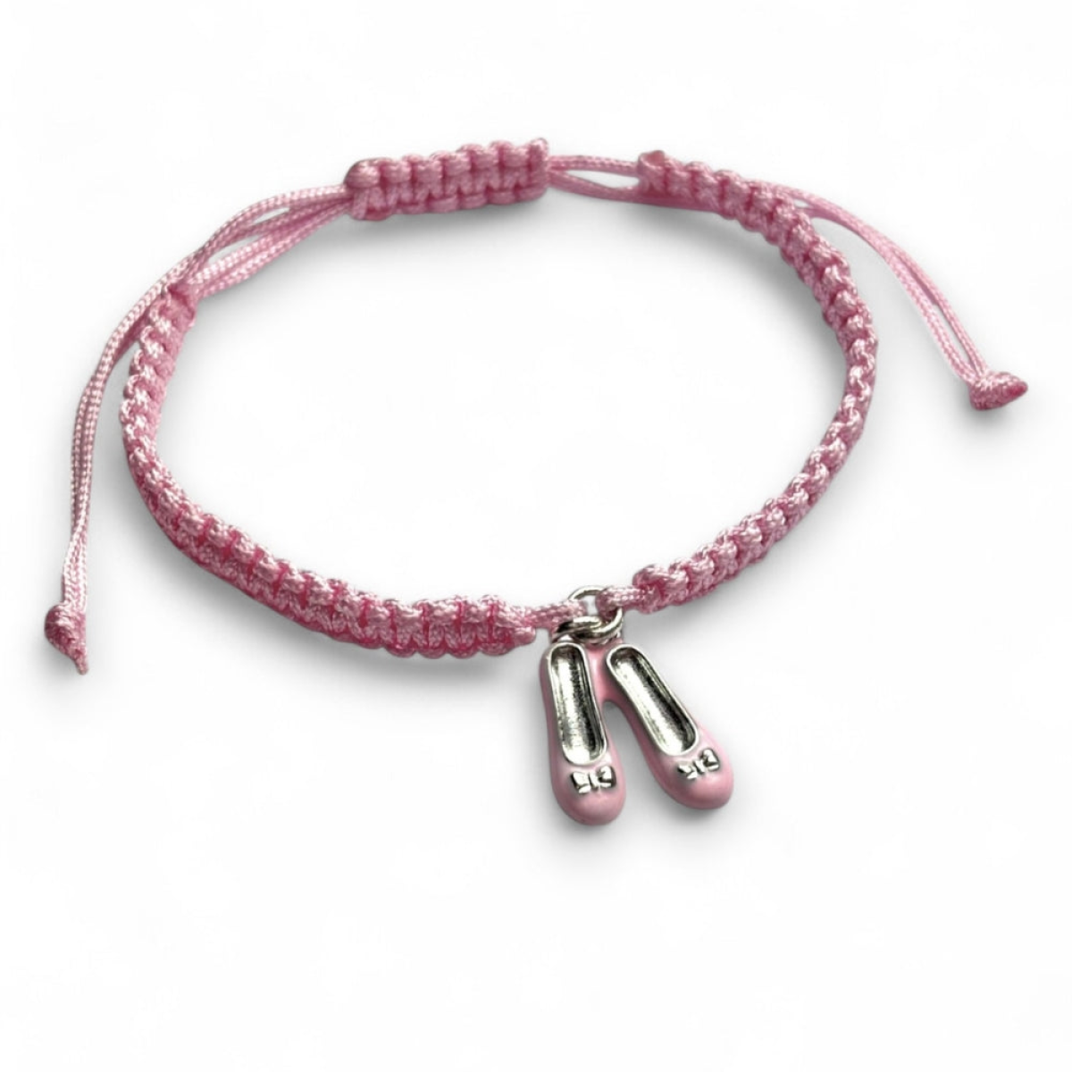 Aye Do Gifts Pink Ballet Shoe Charm Friendship Bracelet with Adjustable Braided Cord – Gift for Dancers