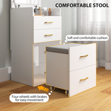 HOMCOM 3 in 1 Dressing Table with Flip-Up Mirror, Cushioned Stool and Drawers – Vanity Desk, White
