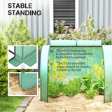 Outsunny Tunnel Greenhouse with Steel Frame & Zipped Doors, 395 x 100 x 80cm – Plant Protection, Green
