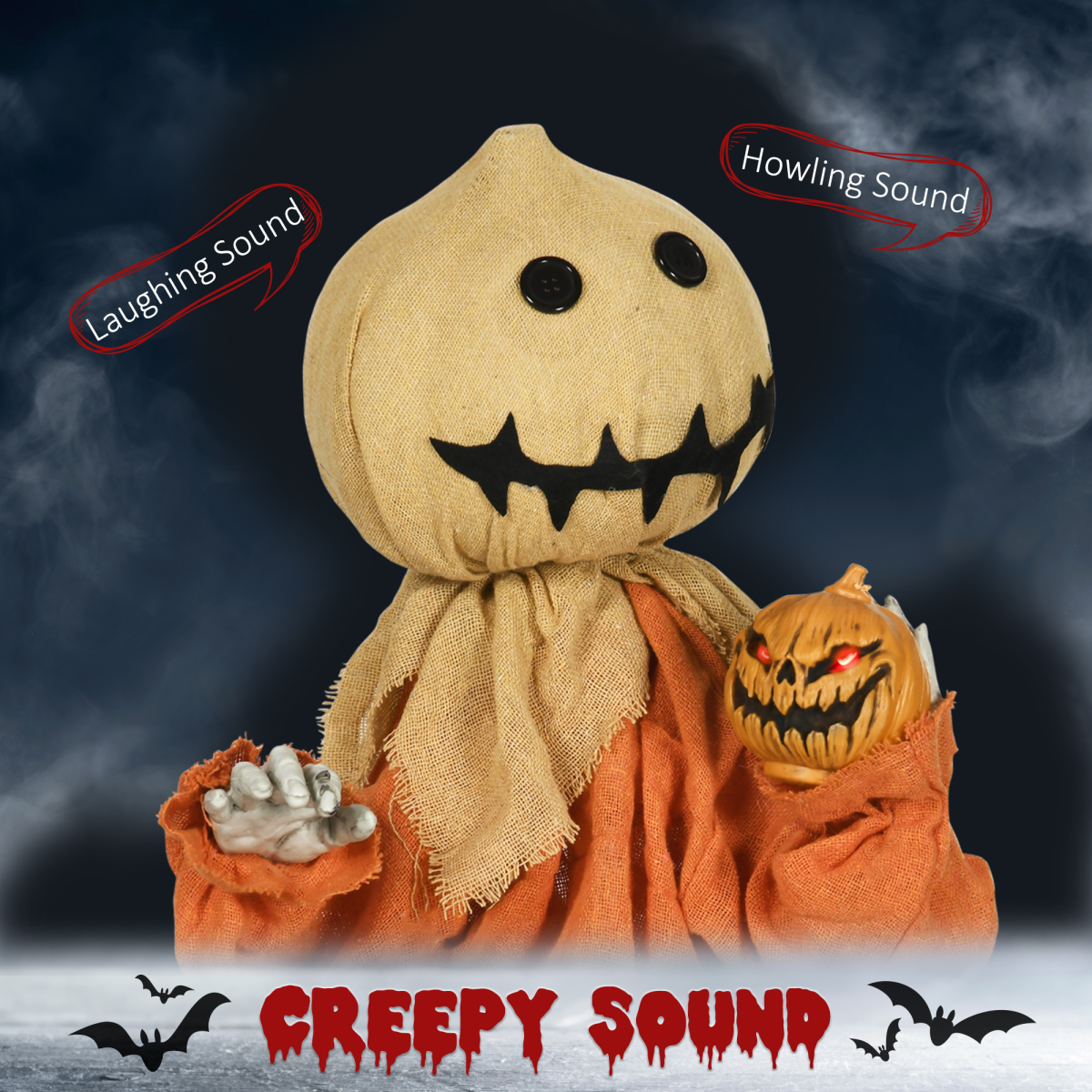 HOMCOM 80cm Outdoor Halloween Witch Prop Decoration with Light Up Eyes