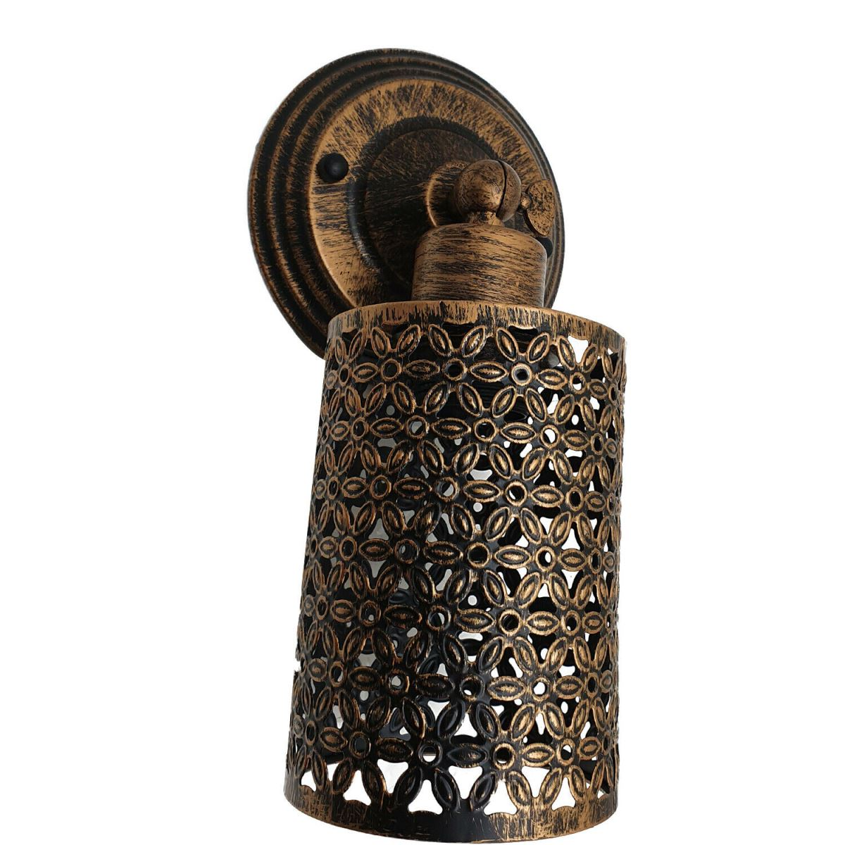 LEDSone Vintage Industrial Brushed Copper Cage Wall Light – Retro Loft Porch Wall Sconce, E27